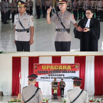 Kapolres Maluku Tengah Pimpin Langsung Sertijab Kabag Ops Polres Maluku Tengah