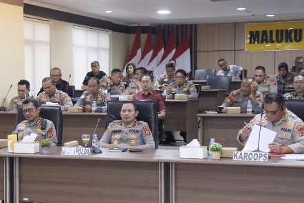 Wakapolda Maluku Ikuti Evaluasi Operasi Ketupat 2025 yang di Pimpin Kapolri Secara Virtual