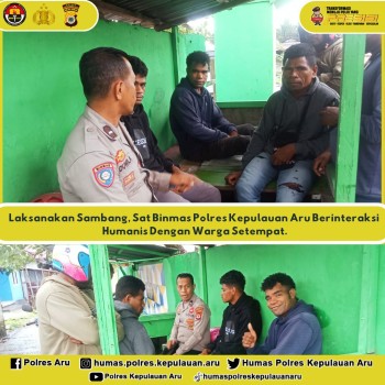 Sambang Personel Sat Binmas Berikan Himbauan Kamtibmas.
