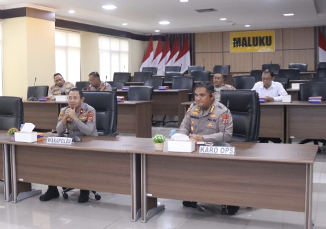 Wakapolda Maluku Hadiri Rakor Virtual Bersama Wamenko Polkam