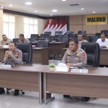 Wakapolda Maluku Hadiri Rakor Virtual Bersama Wamenko Polkam