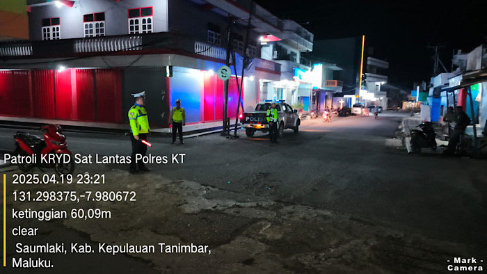 Cegah aksi balap liar,  Sat Lantas Polres Kepulauan Tanimbar optimalkan Patroli di malam Paskah