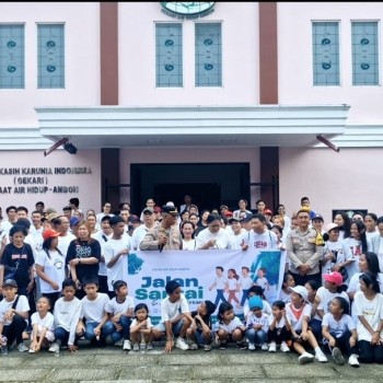 Kapolsek Nusaniwe Hadiri Jalan Santai dan Senam Bersama dalam Rangka Peringatan Paskah
