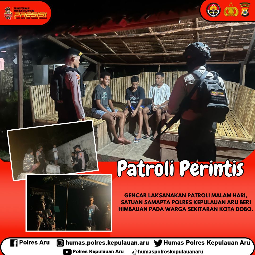 Tingkatkan Patorli Malam Hari Satuan Samapta Ciptakan Situasi Aman Dan Kondusif.