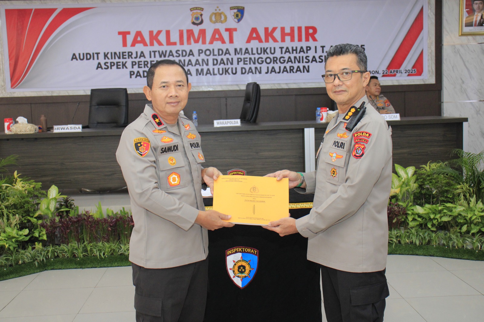 Wakapolda Pimpin Taklimat Akhir Audit Kinerja Itwasda Maluku