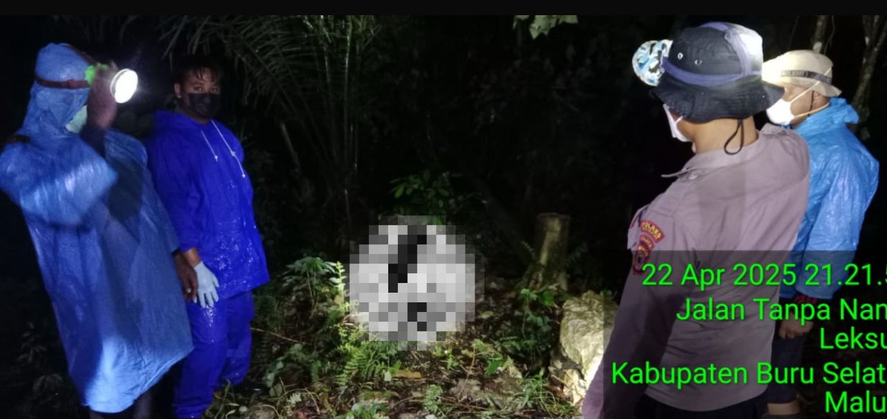 Gerak Cepat, Personil Polsek Leksula Datangi TKP Penemuan Mayat.