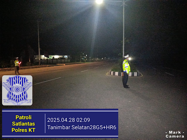 Rutin Patroli malam, Sat Lantas Polres Kepulauan Tanimbar antisipasi balap liar