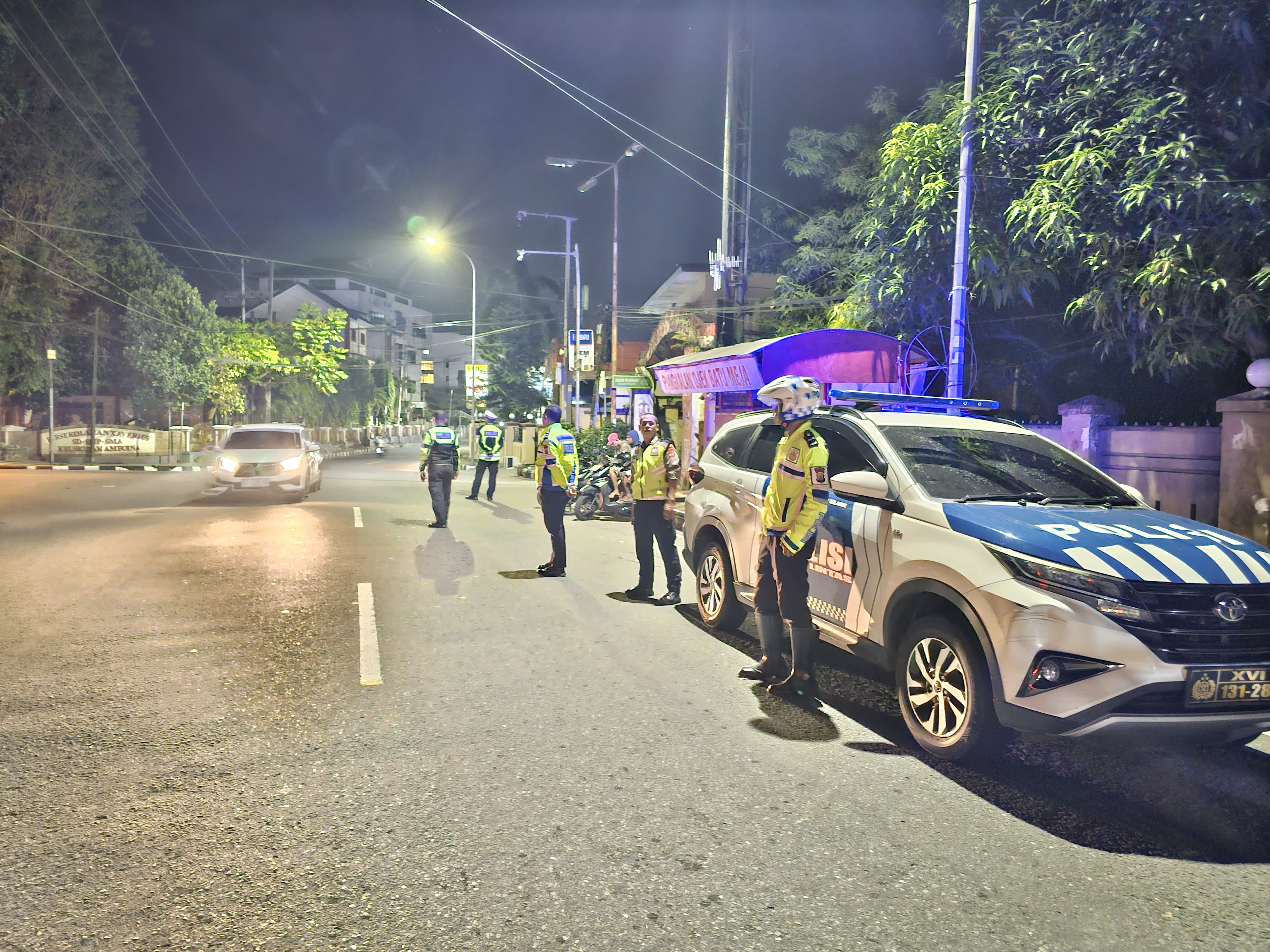 Patroli Blue Light, Polisi Sisir Titik Rawan di Kota Ambon untuk Cegah Balap Liar dan Gangguan Kamtibmas