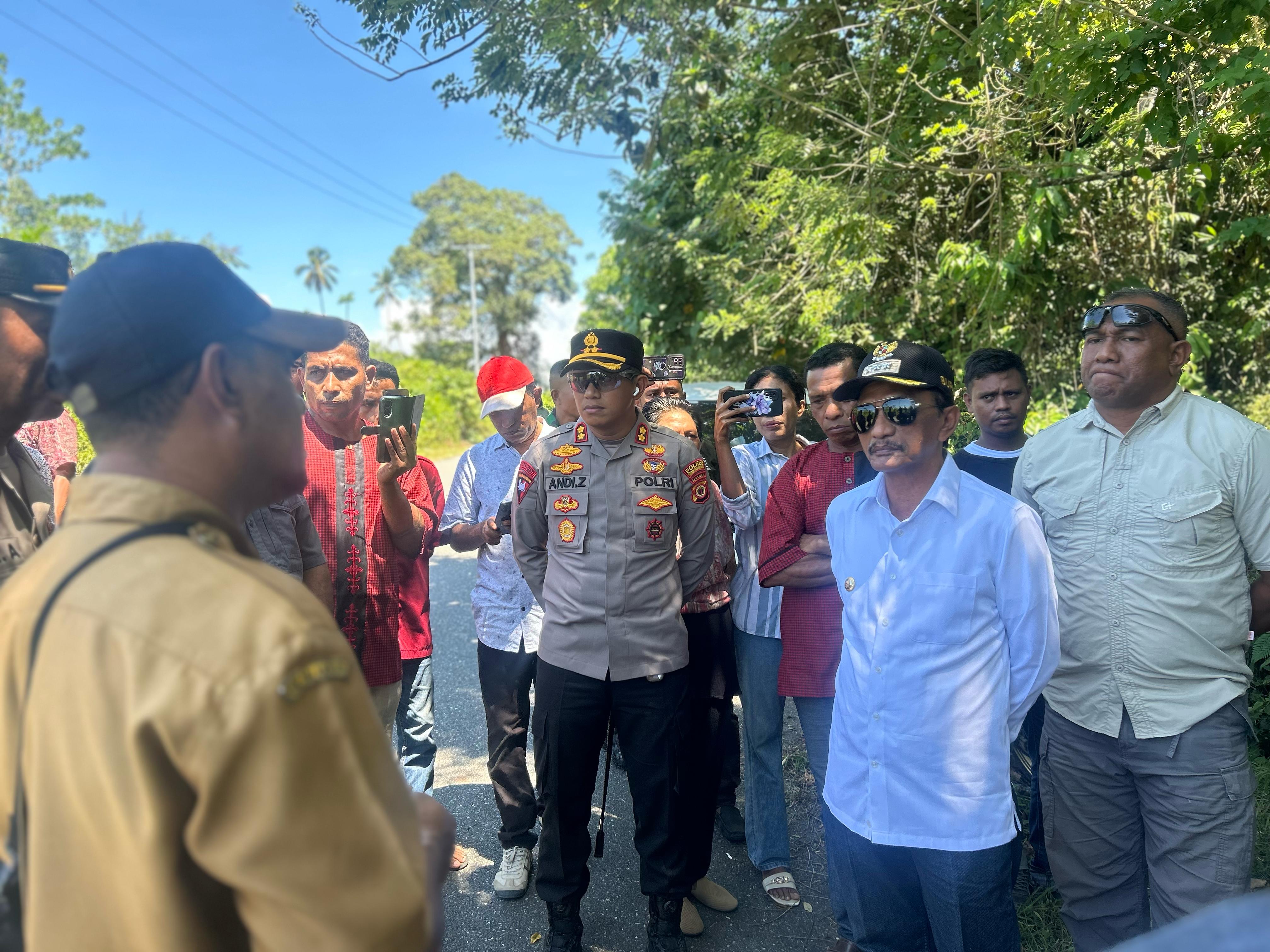 Respons Cepat Potensi Sengketa, Kapolres SBB, Bupati SBB, dan Dandim 1513 SBB Turun Langsung ke Lokasi Tapal Batas Desa Seriholo dan Desa Tala