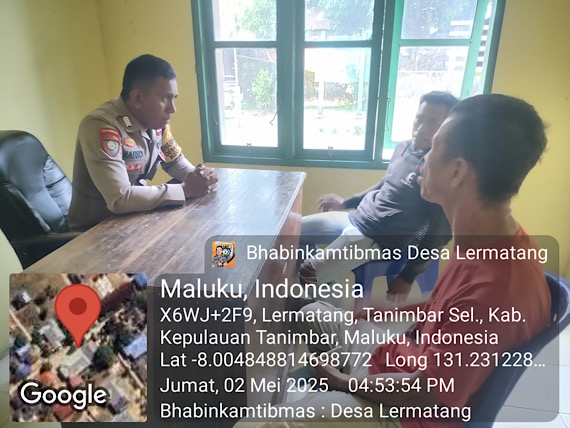 Berikan pelayanan terbaik, Bhabinkamtibmas Lermatang berhasil selesaikan masalah Warga