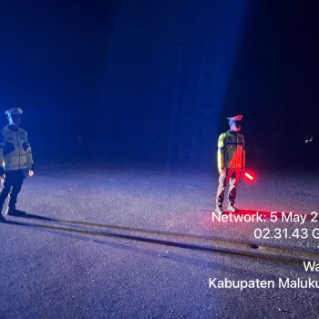 Sat Lantas Polres Maluku Barat Daya  Lakukan Gatur Jalan Cegah Aksi Balapan Liar