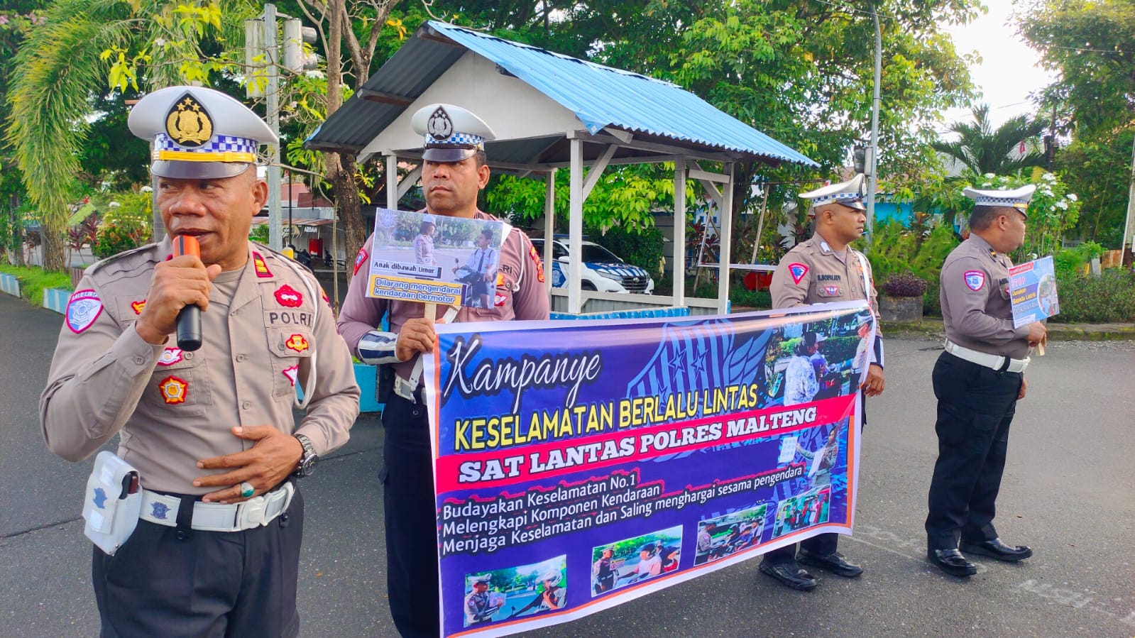 Sat Lantas Polres Maluku Tengah Kembali Laksanakan Kampanye Keselamatan Berlalu Lintas Di Kota Masohi