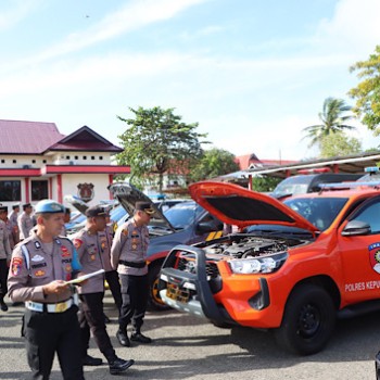 Dukung kelancaran tugas, Kapolres Kepulauan Tanimbar pimpin Apel Gelar Kendaraan