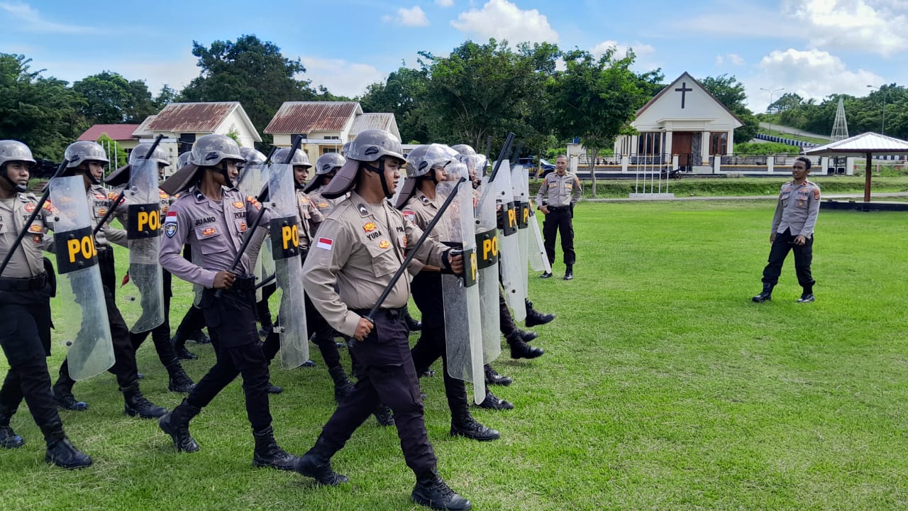 Sat Samapta Polres MBD Gelar Latihan Dalmas Sebagai Upaya Atasi Aksi Premanisme