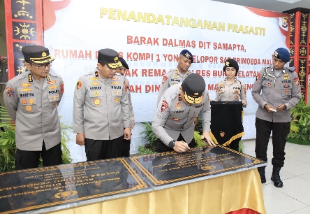 Penandatanganan Prasasti Empat Fasilitas Polri, Kapolda Maluku Tegaskan Komitmen pada Pelayanan dan Kinerja