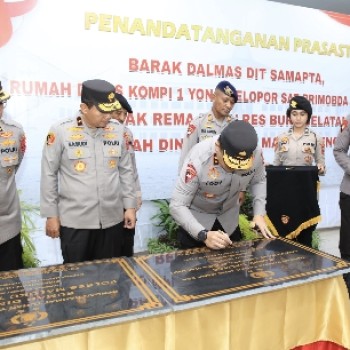 Penandatanganan Prasasti Empat Fasilitas Polri, Kapolda Maluku Tegaskan Komitmen pada Pelayanan dan Kinerja