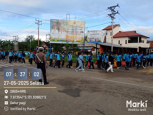 Pam Kawal giat Jalan Santai, Sat Lantas Polres Kepulauan Tanimbar hadir berikan pelayanan terbaik