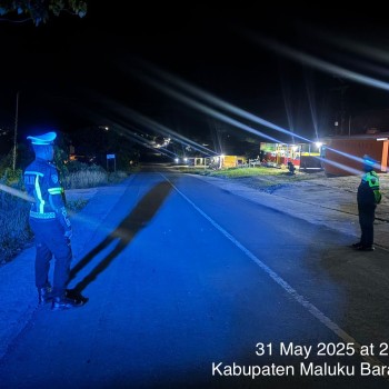 Satuan Lantas Polres MBD Gatur Jalan Malam Hari. Antisipasi Balap Liar