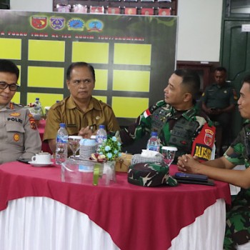 Kapolres Kepulauan Tanimbar hadiri Vicon pada Kodim, dalam rangka percepatan Swasembada Pangan