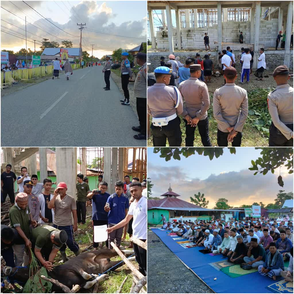 Kapolres MBD Hadiri Sholat Idul Adha 1446 H Bersama Umat Muslim di Masjid Nurul Iman Kalwedo Tiakur