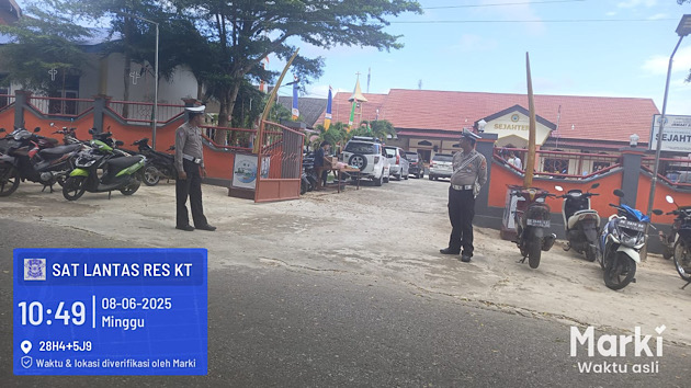 Optimalkan pam gatur saat Ibadah Minggu, Sat Lantas Polres Kepulauan Tanimbar tempati sejumlah Gereja