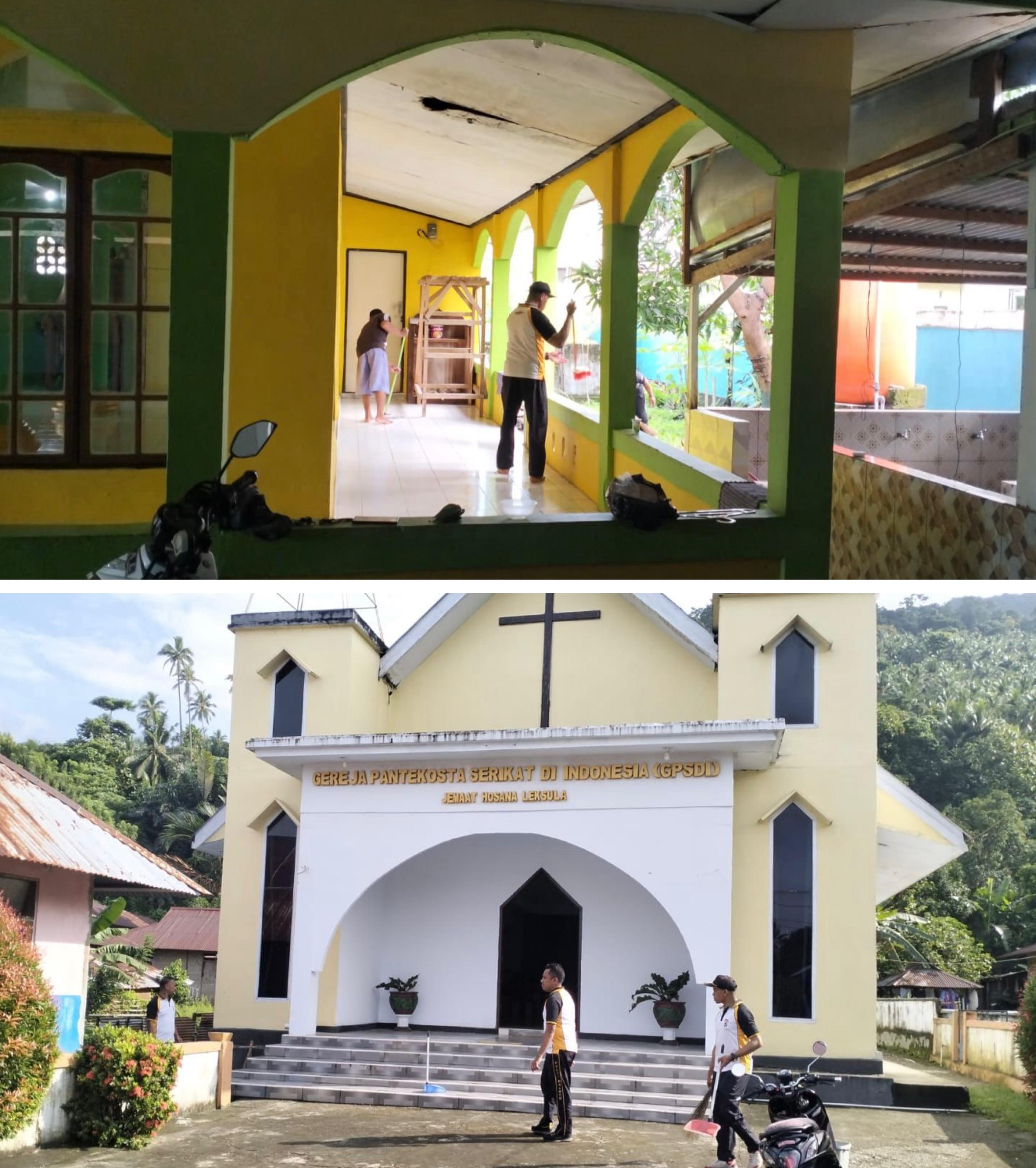 Polsek Leksula Polres Buru Selatan Laksanakan Bakti Religi Di Masjid Dan Gereja Dalam Rangka Memnyambut Hari Bhayangkara Ke-79