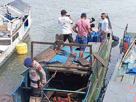 Sat Polair Polres Kepulauan Tanimbar kembali amankan Kapal Nelayan yang berisikan BBM Ilegal jenis Solar