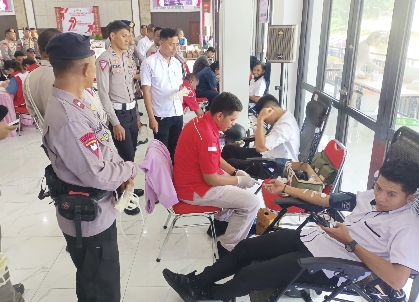 Jelang HUT ke-79 Bhayangkara Polda Maluku Gelar Aksi Sosial Donor Darah