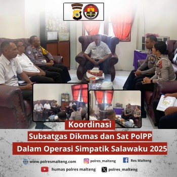 Kolaborasi Apik, Polres Maluku Tengah dan Satpol PP  Sukseskan Operasi Simpatik Salawaku 2025