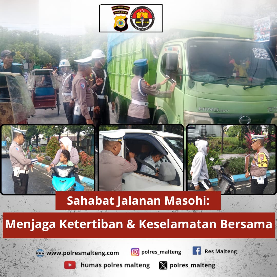 Polisi Humanis Kembali Tegur Pengendara Nakal di Masohi: Helm, Spion, hingga Overloading Jadi Sasaran