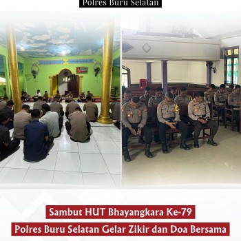 Sambut Hari Bhayangkara Ke-79 Polres Buru Selatan Gelar Doa Bersama