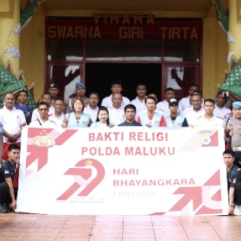 Vihara Swarna Giri Tirta, Jadi Sasaran Bakti Religi HUT Bhayangkara ke-79 Polda Maluku