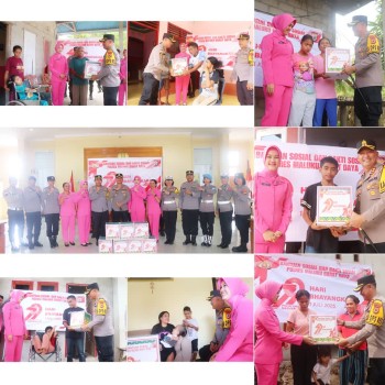 Kapolres Maluku Barat Daya Gelar Pembagian Bantuan Sosial, Sambangi Anak - Anak Penyandang Disabilitas dan Yatim Piatu