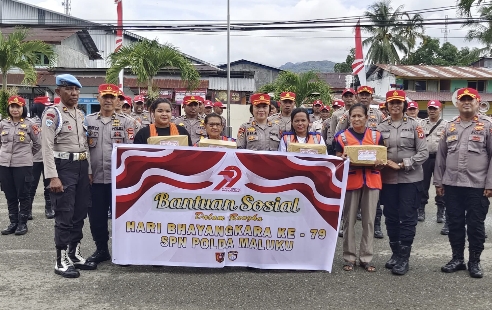 Jelang Hari Bhayangkara ke-79, SPN Polda Maluku Kembali Berbagi Kasih