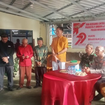 Polsek Nusaniwe Gelar Doa Bersama Lintas Agama Sambut Hari Bhayangkara ke-79