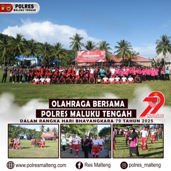 Olahraga Bersama Polres Malteng Dalam Rangka Hut Bhayangkara Ke-79 Tahun 2025