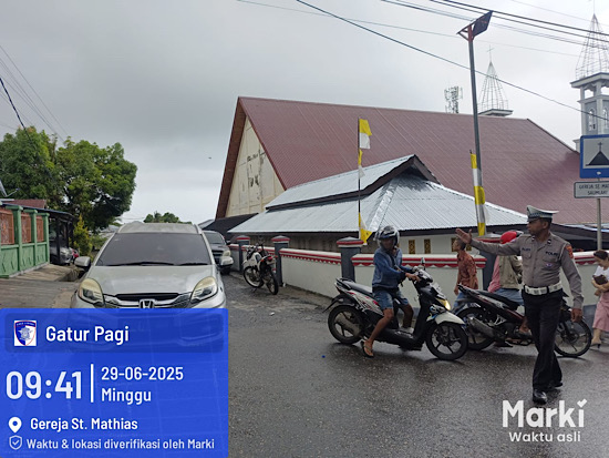 Tempati sejumlah Gereja, Sat Lantas Polres Kepulauan Tanimbar saat Ibadah Minggu