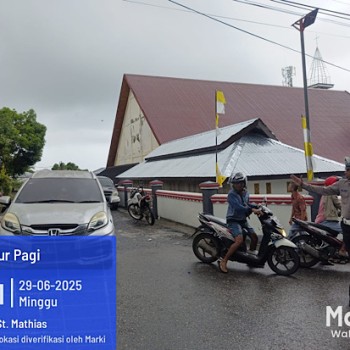 Tempati sejumlah Gereja, Sat Lantas Polres Kepulauan Tanimbar saat Ibadah Minggu