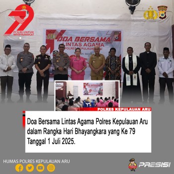 Doa Bersama Polres Kepulauan Aru, Dalam Rangka Menyambut Hari Bhayangkara ke-79.
