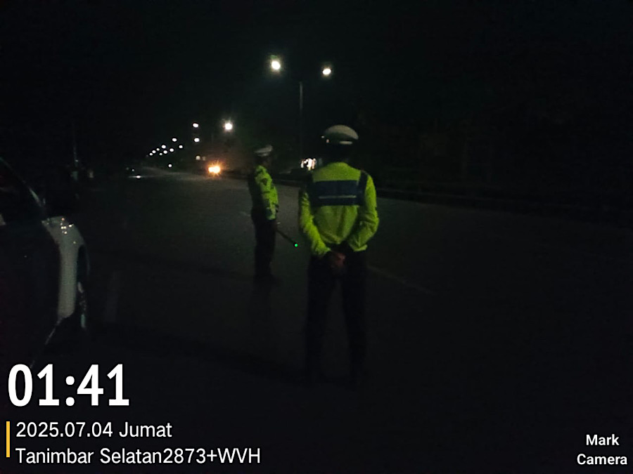 Ciptakan kondusifitas, Sat Lantas Polres Kepulauan Tanimbar aktif lakukan patroli Blue Light