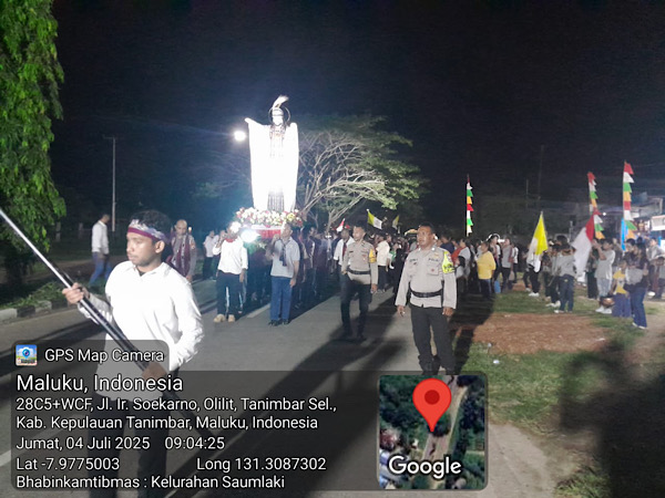 Hadir berikan rasa aman, Polres Kepulauan Tanimbar kawal dan amankan perarakan arca Kristus Raja
